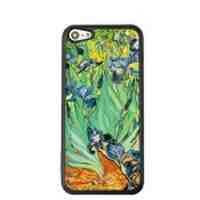 For iPhone 5c Oil Painting Style Plastic Cover Shell Case - Irises