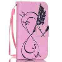 For iPhone 4s 4 Leather Case Stand Card Holder - Infinity Pattern