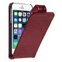 Crocodile Leather Vertical Shell Case for iPhone 5s 5 - Red