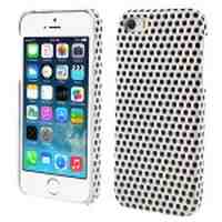 Polka Dots Leather Coated Hard Case for iPhone 5s 5 - Black