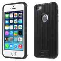 Suitcase Shape PC TPU Hybrid Case for iPhone 5 5s - Black