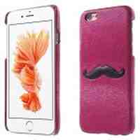 Rose for iPhone 6s 6 Funny Mustache Leather Coated Hard Case