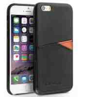 QIALINO Handmade Genuine Leather Back Case for iPhone 6s 6 - Black