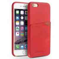 QIALINO Handmade Genuine Leather Cover Case for iPhone 6s 6 - Red