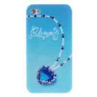 KINGXBAR for iPhone 4s 4 Rhinestone Pattern Hard Case - Heart Pendant