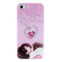 KINGXBAR for iPhone 5s 5 Diamante Pattern Hard Case - Lovers Kissing