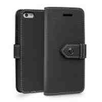 QIALINO Business Top-layer Cowhide Leather Case for iPhone 5c - Black