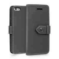 QIALINO Business Top-layer Cowhide Leather Case for iPhone 5c - Grey