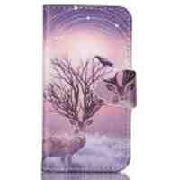 PU Leather Stand Case for iPhone 4s 4 - Deer & Tree