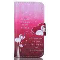 PU Leather Stand Case for iPhone 4s 4 - Dandelion and Quotes