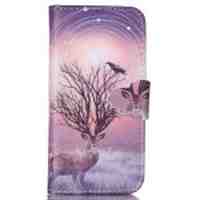 Protective Leather Stand Case for iPhone 5s 5 - Deer and Tree