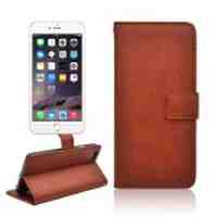 Lychee Skin Leather Wallet Case for iPhone 6s 6 - Coffee