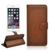 Lychee Skin Leather Wallet Case for iPhone 6s 6 - Brown