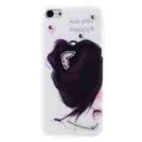 KINGXBAR for iPhone 5c Diamond Hard Back Case - Girl with necklace