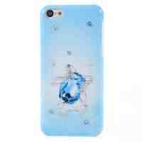 KINGXBAR for iPhone 5c Diamond Slim Hard Case - Blue Butterfly