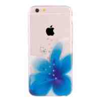 XINCUCO Rhinestone Clear TPU Case for iPhone 6s 6 - Blue Blossom