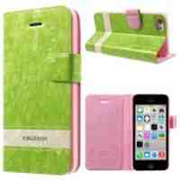 KINGXBAR Fantasy Series Leather Case Accessory for iPhone 5c - Green