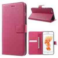 Litchi Grain Wallet Leather Cover Case for iPhone 6s 6 - Rose