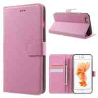 Litchi Grain Magnetic Leather Stand Case for iPhone 6s 6 - Pink