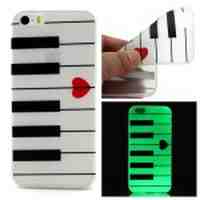 Luminous TPU Protective Case for iPhone 5s 5 - Piano Keyboard