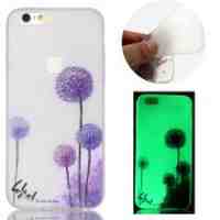 Noctilucent Gel TPU Cover Case for iPhone 6s 6 - Purple Dandelion