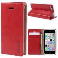 MERCURY GOOSPERY Blue Moon for iPhone 5c Leather Case Wallet - Red