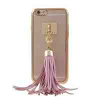 Pink Tassel Electroplating Edge TPU Case for iPhone 6s 6 4.7