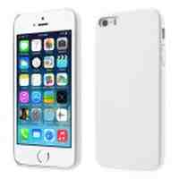 Leather Skin PC Back Phone Case for iPhone 5s 5 - White