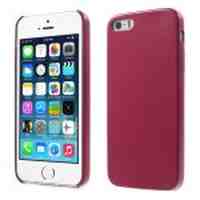 PU Leather Coated PC Back Case for iPhone 5s 5 - Rose