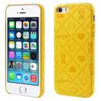 Love Amimob Leather Skin Plastic Case for iPhone 5s 5 - Yellow