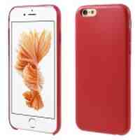 Leather Coated PC Phone Shell Case for iPhone 6s 6 - Red