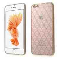 Rhombus Rhinestone Plated TPU Gel Case for iPhone 6s 6 - Gold