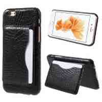 Crocodile Leather Coated Hard Case for iPhone 6s 6 4.7 - Black