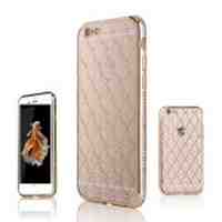 SHENGO Rhombus Rhinestone TPU Back Case for iPhone 6 6s - Gold