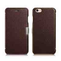 ICARER Litchi Skin Genuine Leather Case for iPhone 6s 6 - Coffee