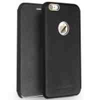 QIALINO for iPhone 6s 6 Genuine Lambskin Leather Flip Case - Black