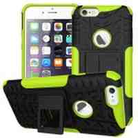 Tyre Pattern PC + TPU Kickstand Case for iPhone 6s 6 - Green