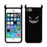 Devil Face Soft Silicone Skin Case for iPhone 5s 5 - Black