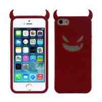 Devil Face Soft Silicone Back Case for iPhone 5s 5 - Red