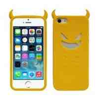 Devil Face Soft Silicone Shell Case for iPhone 5s 5 - Yellow