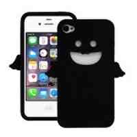 Angel Pattern Silicone Case for iPhone 4s 4 - Black