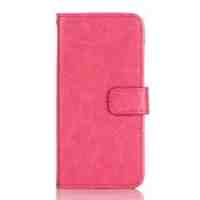 For iPhone 5se Crazy Horse Stand Leather Wallet Case Cover - Rose