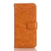 For iPhone 5se Crazy Horse Wallet Stand Leather Case Accessory - Brown