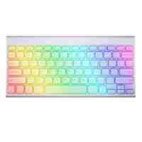 Ultra-thin Wireless Bluetooth Keyboard with Colorful LED Backlight for iOS Android Windows - White