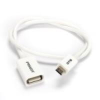 Pisen Miscro USB OTG Cable 40cm for Samsung Sony Android Devices - White