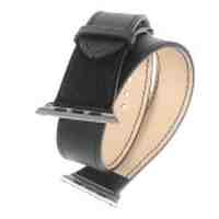 Double Ring Leather Watchband for Apple Watch 42mm - Black