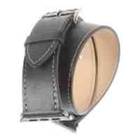 Double Ring Leather Watchband for Apple Watch 42mm - Grey