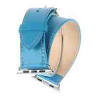 Double Ring Leather Watchband for Apple Watch 42mm - Blue
