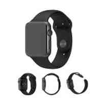 XINCUCO for Apple Watch 38mm Silicone Sport Watch Band - Black