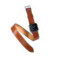 KAKAPI for Apple Watch 38mm Genuine Leather Watch Band Extra Long - Brown